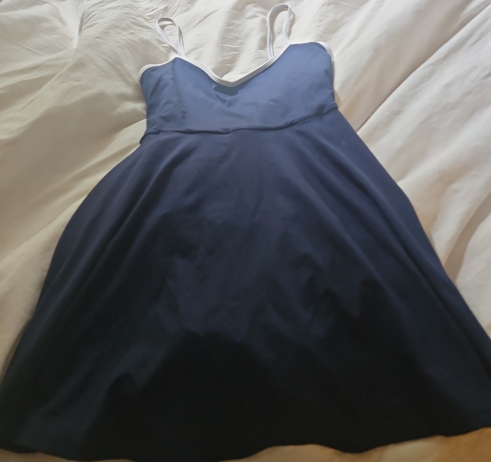 Old Navy Navy Blue Mini Dress with White Trim